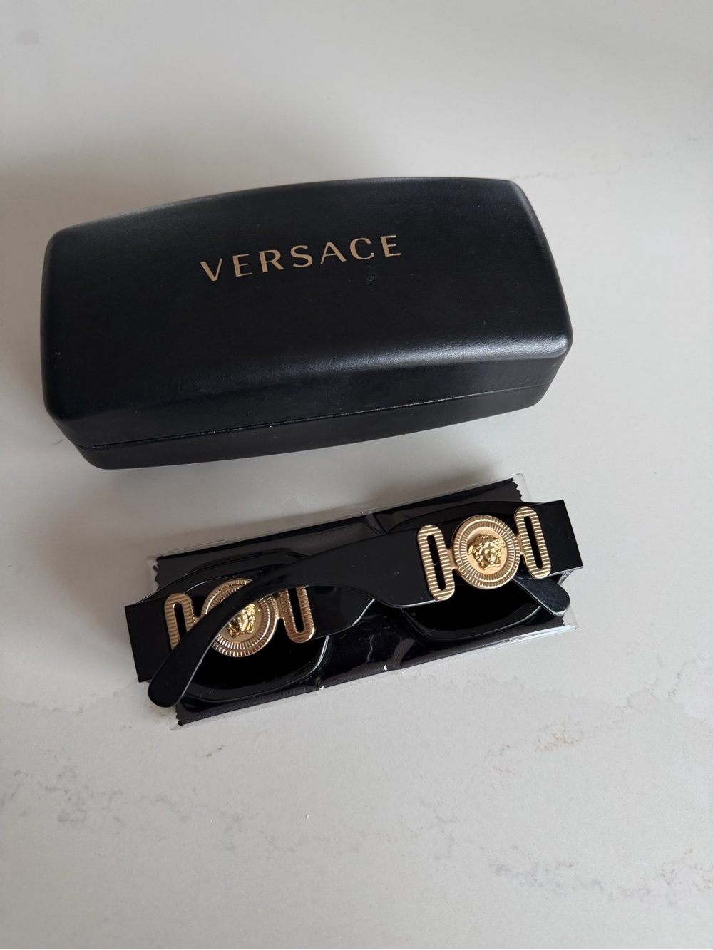 VERSACE BLACK MEDUSA BIGGIE SUNGLASSES